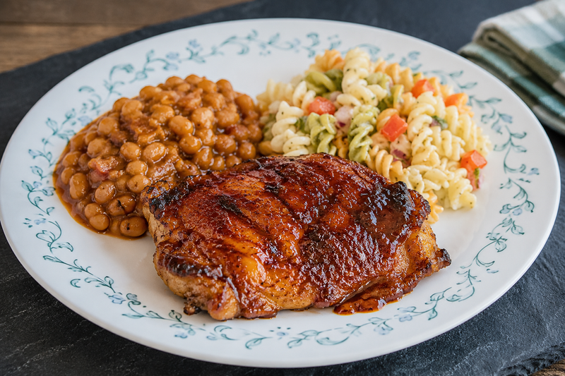 Rush to Table Smoked Barbecue Chicken Thighs